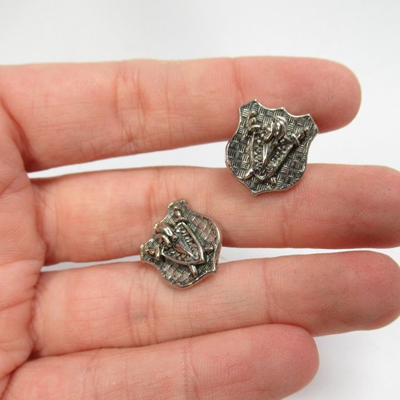 Vintage Silver Shield Cuff Links - Picture 3 of 7